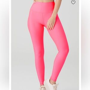 Alo airlift 7/8 fluorescent pink coral leggings